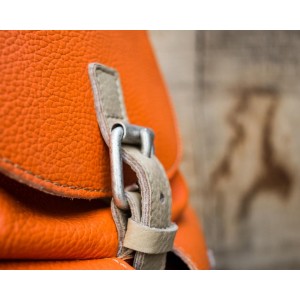 SAC A DOS CUIR ORANGE | Font-Romeu 